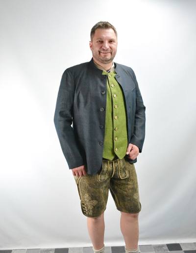 Herren Lederhose mit Sakko und Gilet